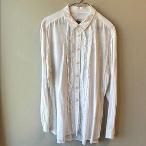 Pilcro Anthropologie Classic White button down Shirt large